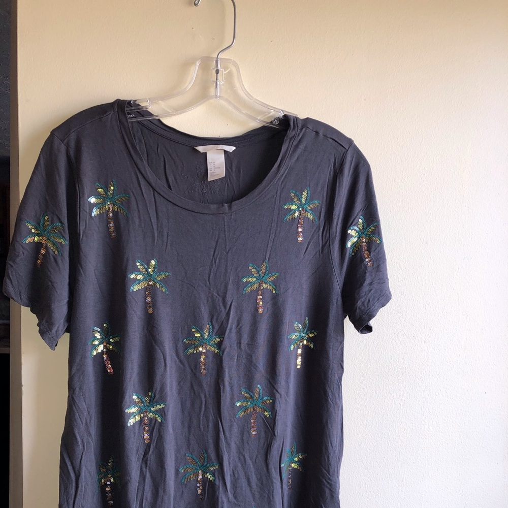 H&M Top with Sequins (Palm Trees)